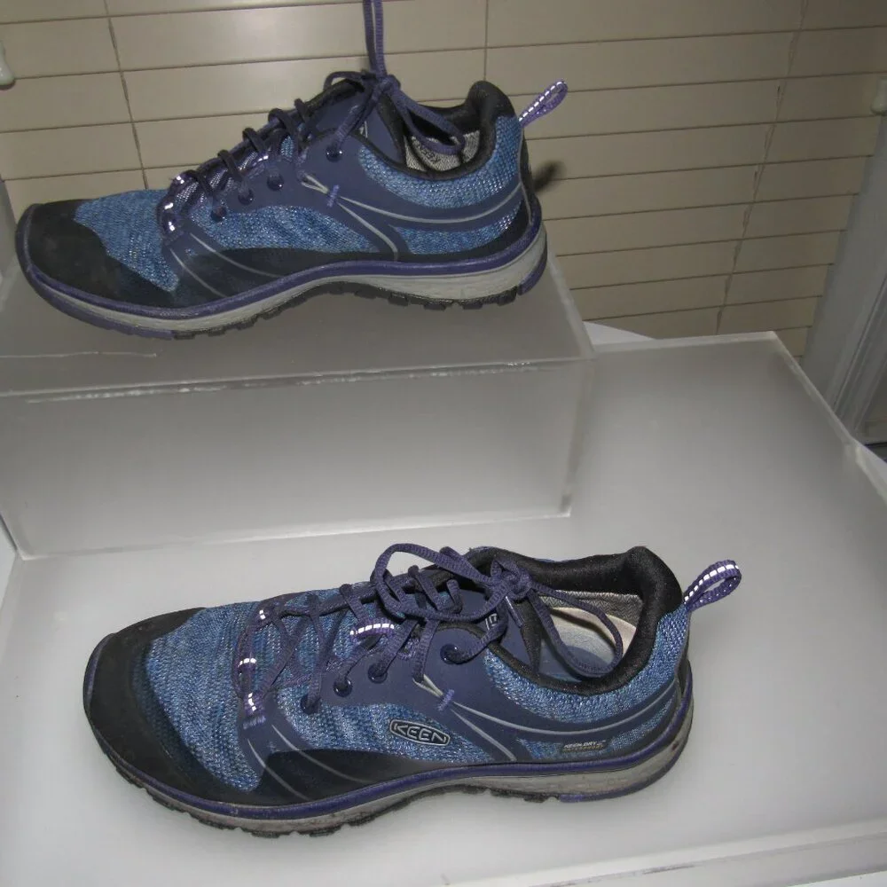 KEEN Terradora Waterproof Hiking Sneakers Blue Knit Low Top 1016506 Size 7